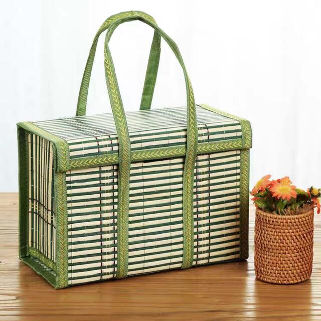 手作り竹編み竹製品収納ボックス Mサイズ新品
