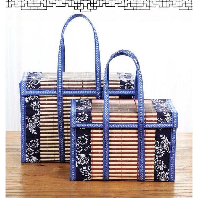 手作り竹編み竹製品収納ボックス Mサイズ新品