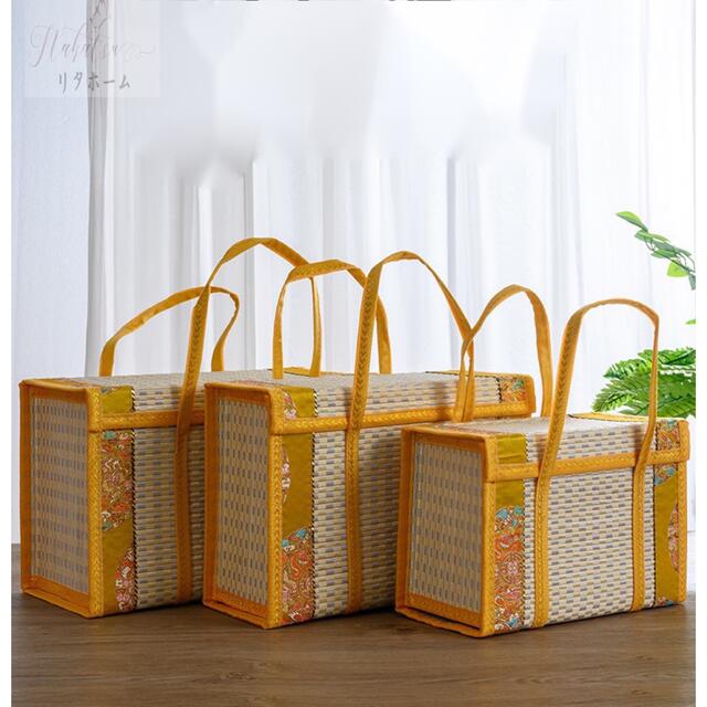 手作り竹編み竹製品収納ボックス Mサイズ新品