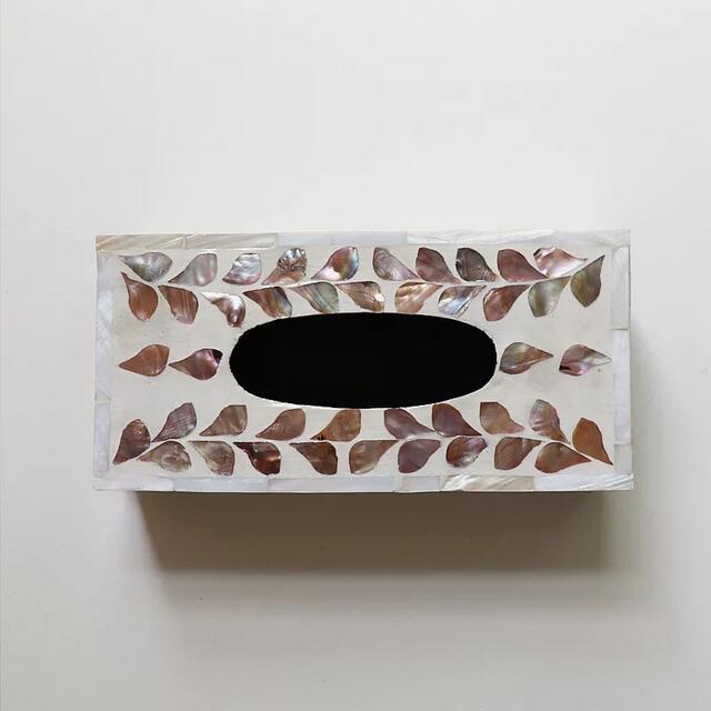 高級感のある ティッシュケース . ティッシュカバー 北欧 貝素材入れ [2]