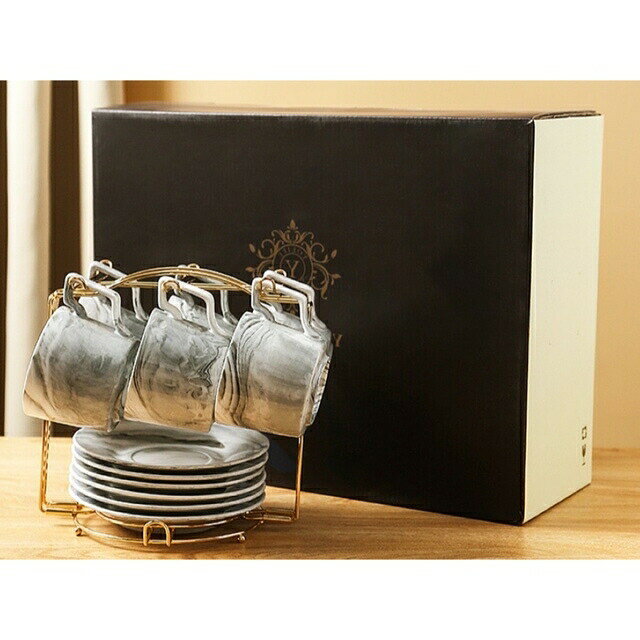 ティー・コーヒーカップセット カップ＆ソーサー6客セット ．陶磁器ティーセット