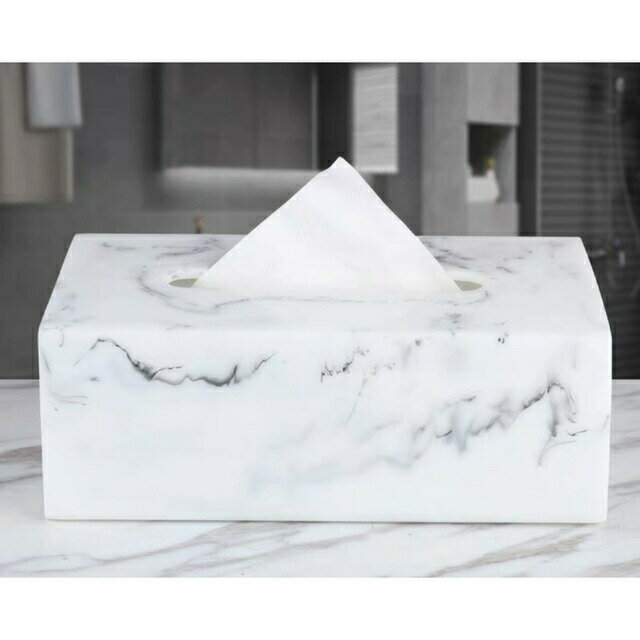 高級感のある ティッシュケース 大理石調 [2]