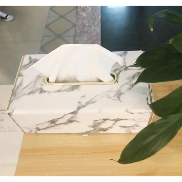 高級感のある ティッシュケース .ティッシュボックス?ティッシュカバー 大理石調 [2]