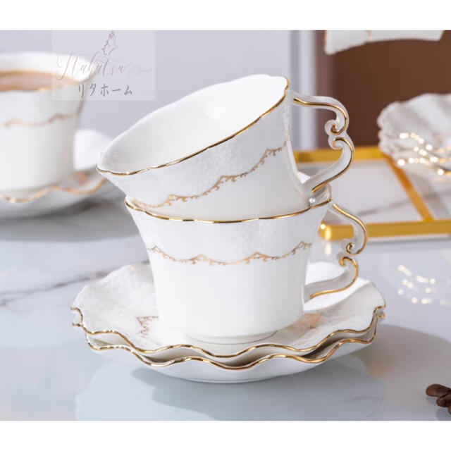 Sinessy 楽天市場店のティー・コーヒーカップセット カップ＆ソーサー6客セット ．陶磁器ティーセット｜アングル2