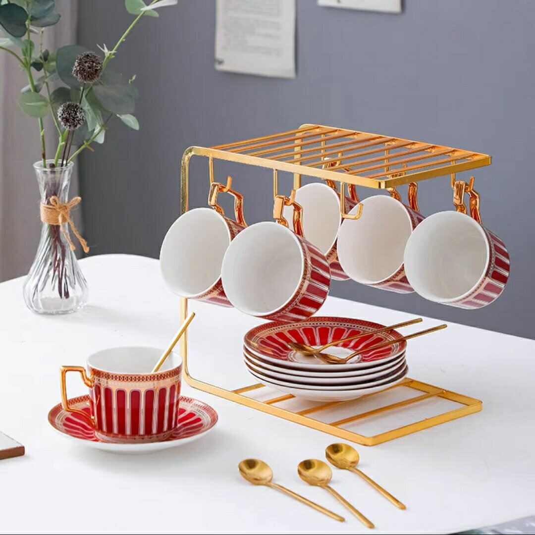 ティー・コーヒーカップセット カップ＆ソーサー6客セット ．陶磁器ティーセット Sinessy 楽天市場店 新生活用品