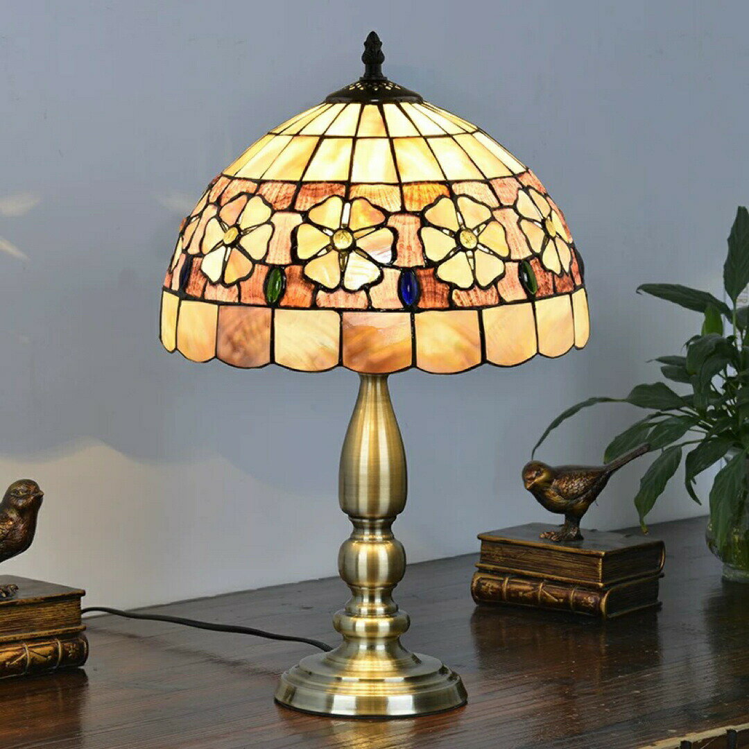 花柄照明スタンドライト テーブルランプ デスクライト 卓上ステンド 高級スタンド