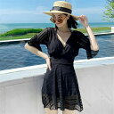 Sinessy 楽天市場店 新生活用品 ワンピース水着 レディース 女性 水着 体型カバー 水着 ワンピース スカート 胸パッド ショートパンツ付き vネック ...
