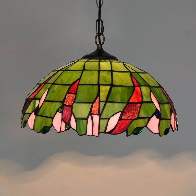 ペンダントライト 豪華天井照明ステンドグラスランプ ガラス工芸品 電源直結タイプ
