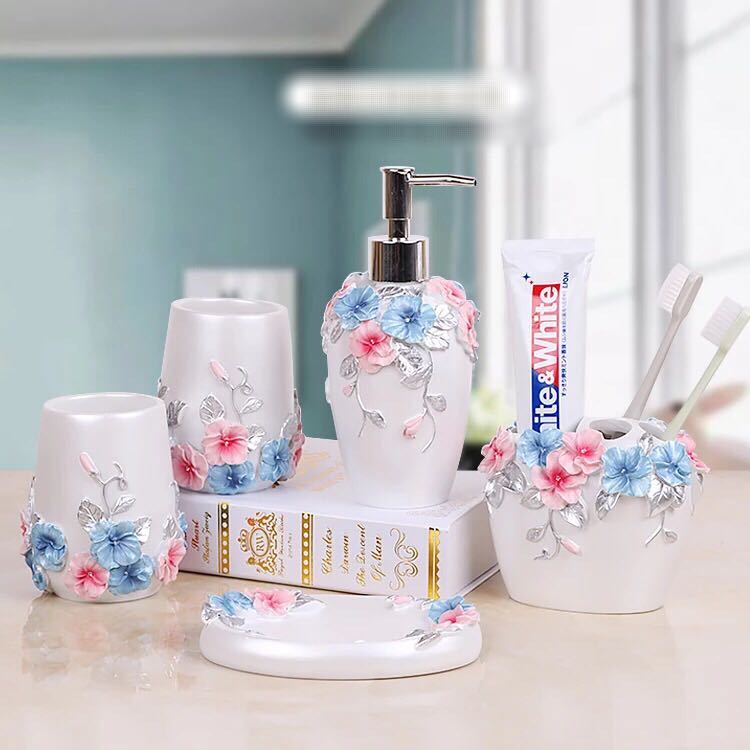 サニタリー 洗面用具5点セットホル�