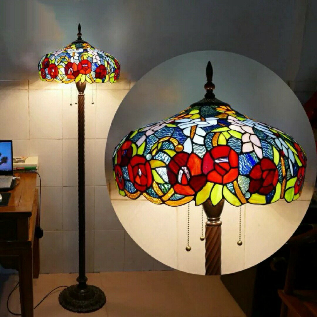 Other - 上品ステンドグラスフロアライト 照明器具豪華ステンドグラスランプ ガラス工芸品