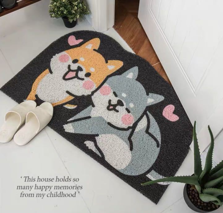 ★ 玄関マット カーペット ラグマット 滑り止め★ 60x90cm 犬柄雑貨