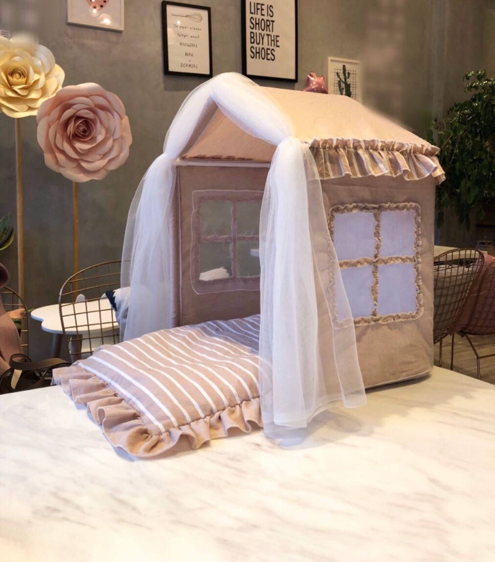 ペットハウス マット 猫 犬 犬のベッド ドッグハウス 天蓋付きユードラベッド (Mサイズ）