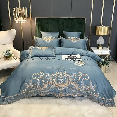 高級ワイドダブル ベッド用品4点セット 寝具 ボックスシーツ　枕カバー掛け布団カバー ベッドカバー