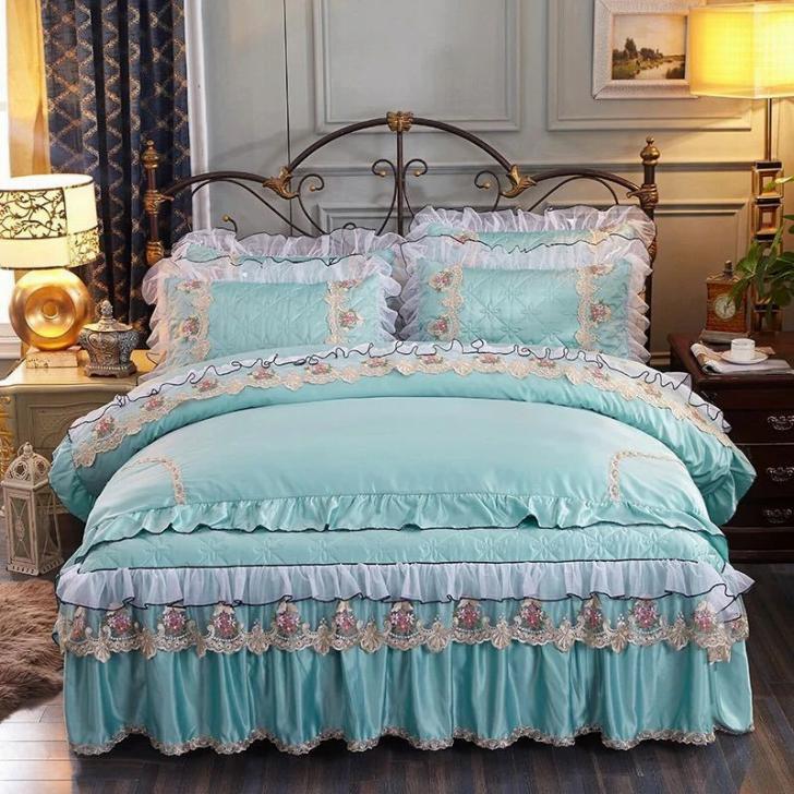 高級感ベッド用品4点セット掛け布団カバー 枕カバー ベッドパッド ワイドダブルサイズ