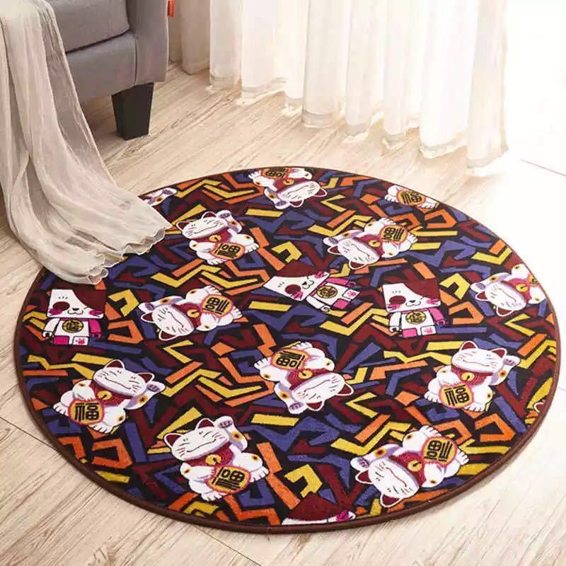 玄関マット カーペット ラグマット 滑り止め 80c猫柄