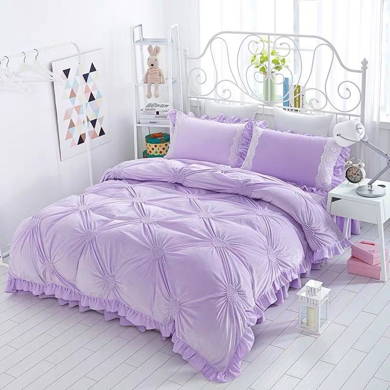 ベッド用品4点セット ．寝具 ボックスシーツ　枕カバー掛け布団カバー ベッドパッド 別サイズあり