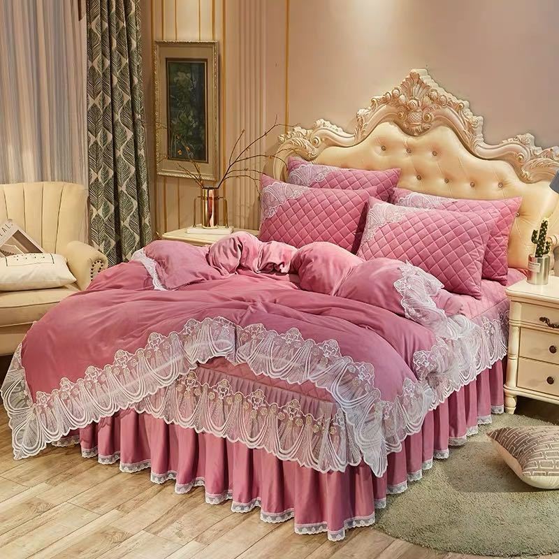 ベッド用品4点セット 寝具 ボックスシーツ　枕カバー掛け布団カバー ベッドカバー 別サイズあり．