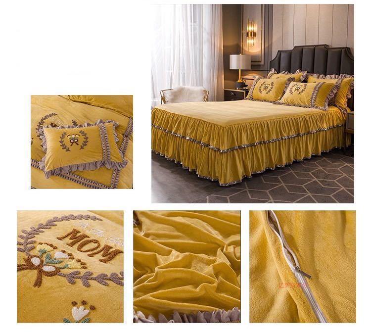 ベッド用品4点セット 寝具 ボックスシーツ　枕カバー掛け布団カバー ベッドカバー 別サイズあり．