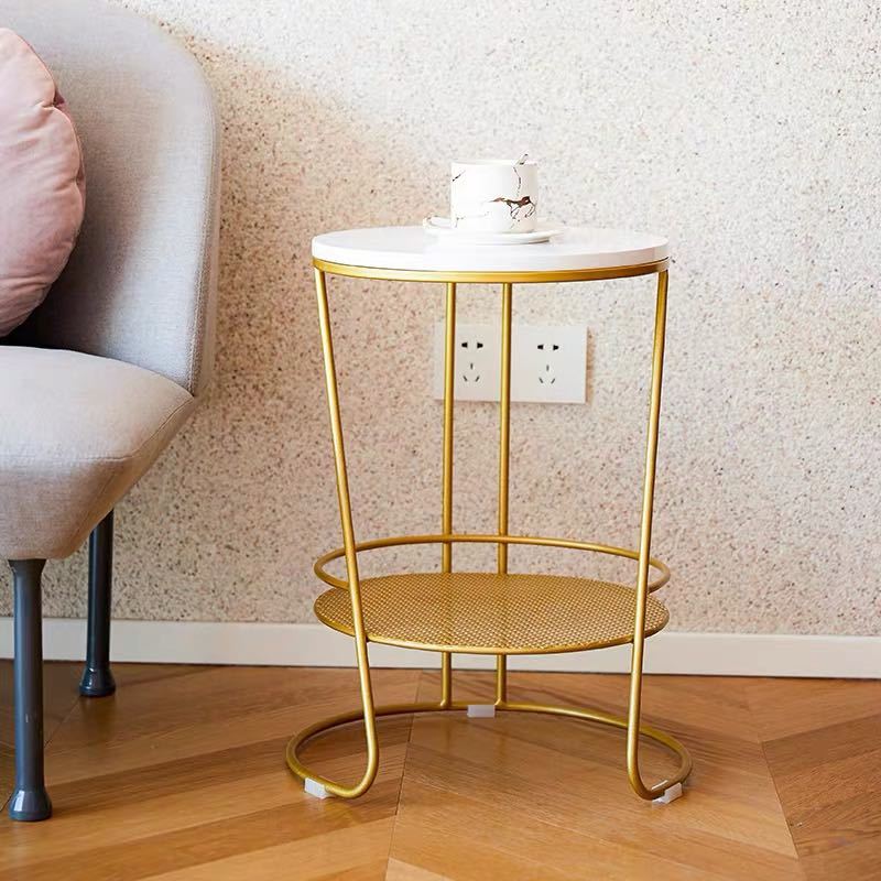 ベッドサイドテーブル 置台 サイドテーブル ナイトテーブル 高級感 アンティーク風 ソファーテーブル 人造大理石 幅35cm