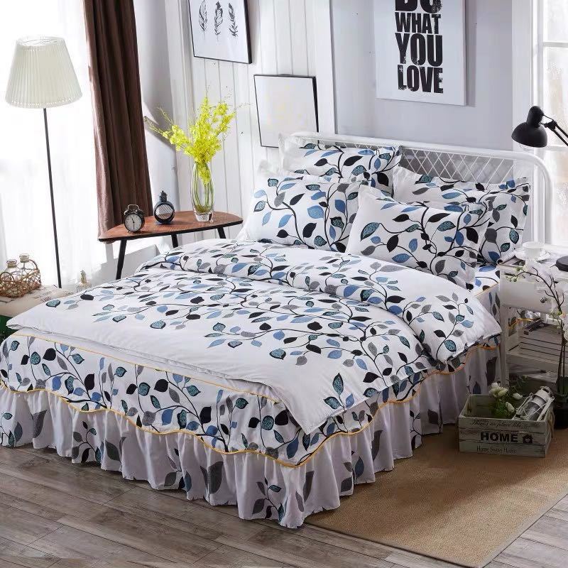 ベッド用品4点セット掛け布団カバー 枕カバー ベッドパッド ワイドダブルサイズ