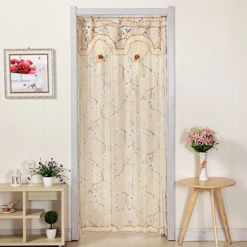 のれん ロング レース フラワー柄 暖簾 ．間切り レース 90x180