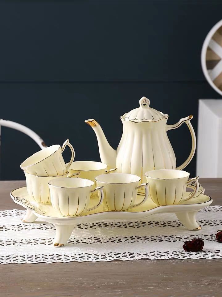 ティー・コーヒーカップセット ．陶磁器ティーセット