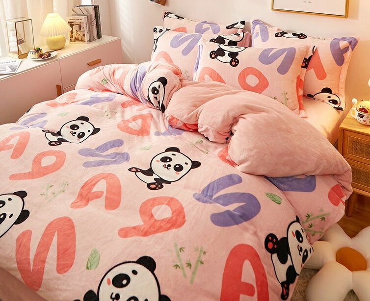 冬用フランネル寝具 ワイドダブル ベッド用品4点セット ボックスシーツ