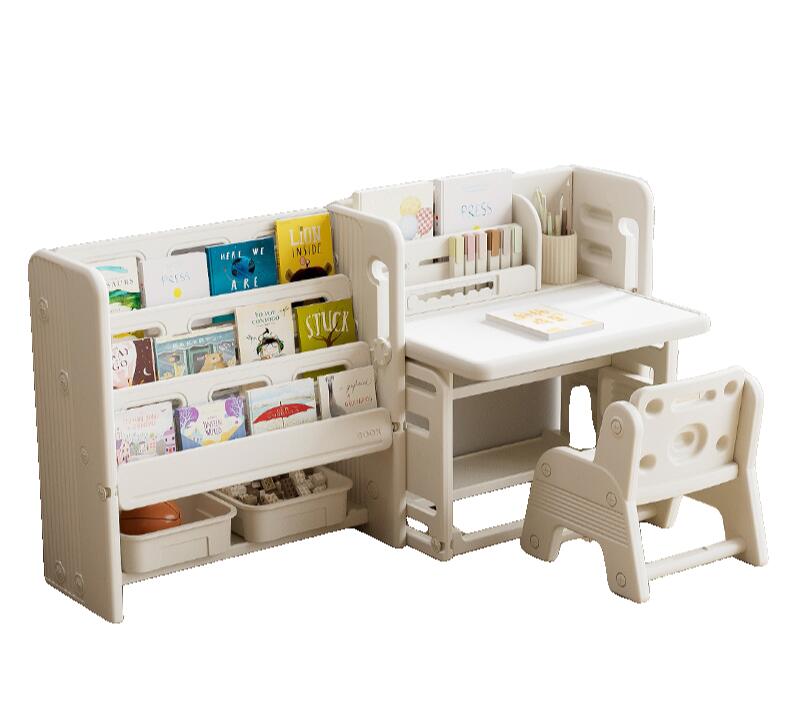 絵本棚+折りたたみキッズデスク チェア セット 多機能 絵本ラック おもちゃ収納 省スペース お絵描きデスク 棚付き キッズテーブル ミニテーブル 子供用 学習色机セット 勉強机 学習デスク お絵かきボード テーブル