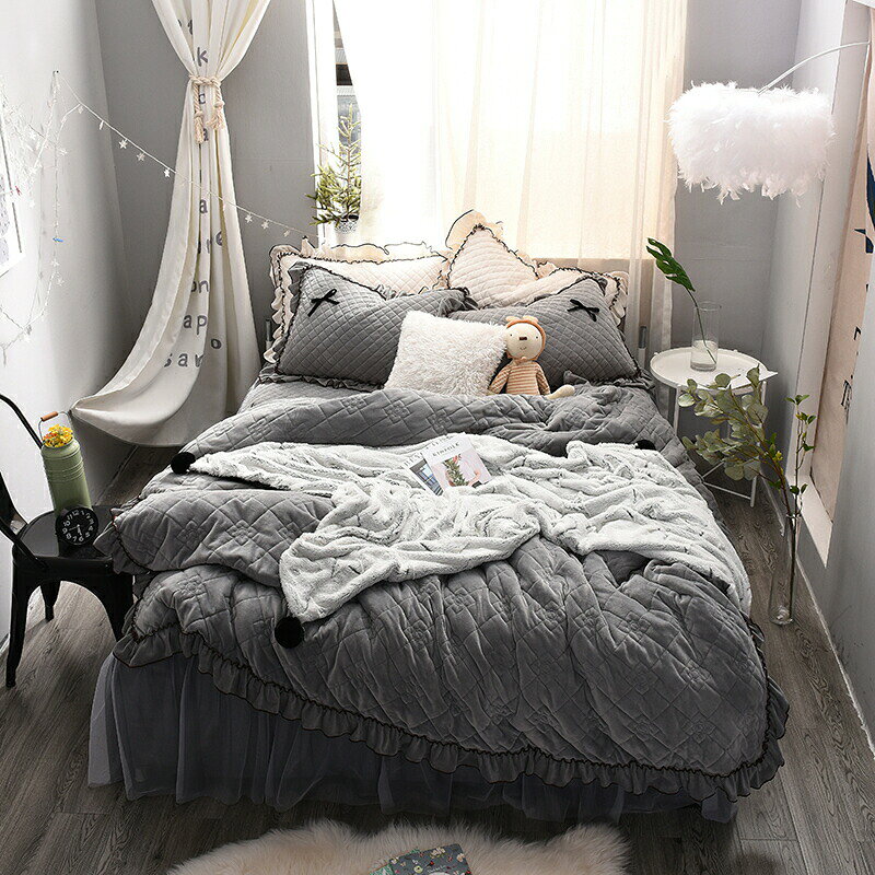 ワイドダブル ベッド用品4点セット ボックスシーツ