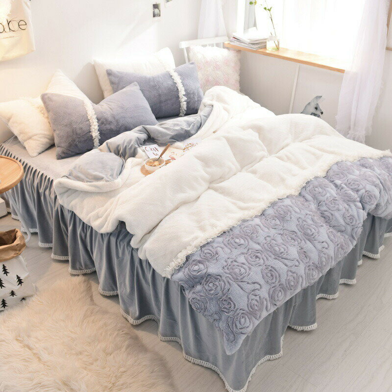 ワイドダブル ベッド用品4点セット ボックスシーツ