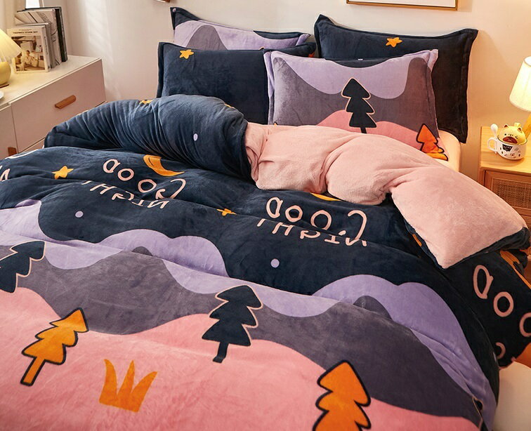 ワイドダブル ベッド用品4点セット ボックスシーツ