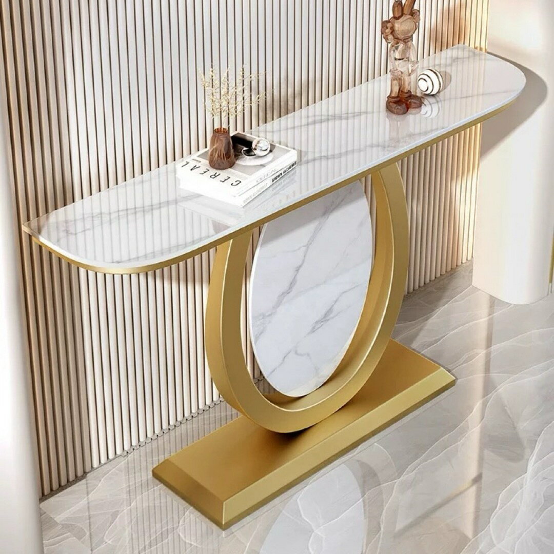 高級人造大理石サイドテーブル ．コンソールテーブル 玄関テーブル 花台 電話台