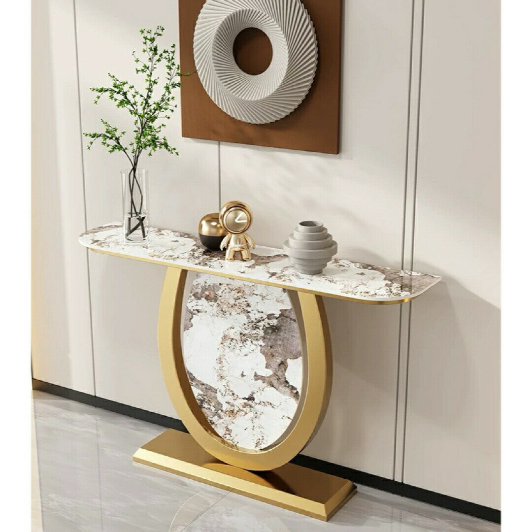 高級人造大理石サイドテーブル ．コンソールテーブル 玄関テーブル 花台 電話台