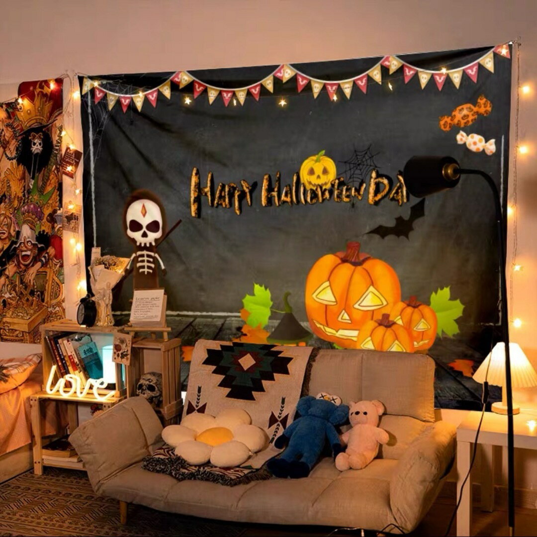 Rakuten - ハロウィン タペストリー 壁掛け ポスター フォト 背景布 Halloween