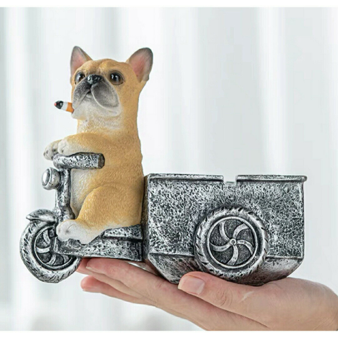 ブルドッグ 置物 小物入れドッグ 犬 収納ボックス卓上収納 雑貨収納 かご 灰皿