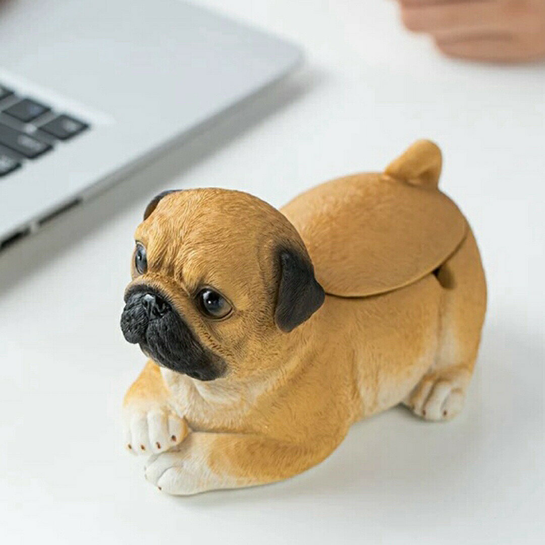 パグ 置物 小物入れドッグ 犬 収納ボックス 卓上収納 雑貨収納 かご 灰皿