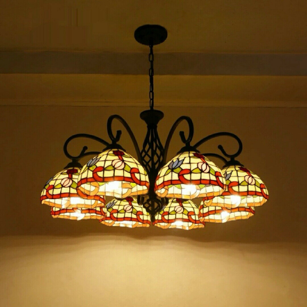 天井照明シャンデリアステンドグラス...