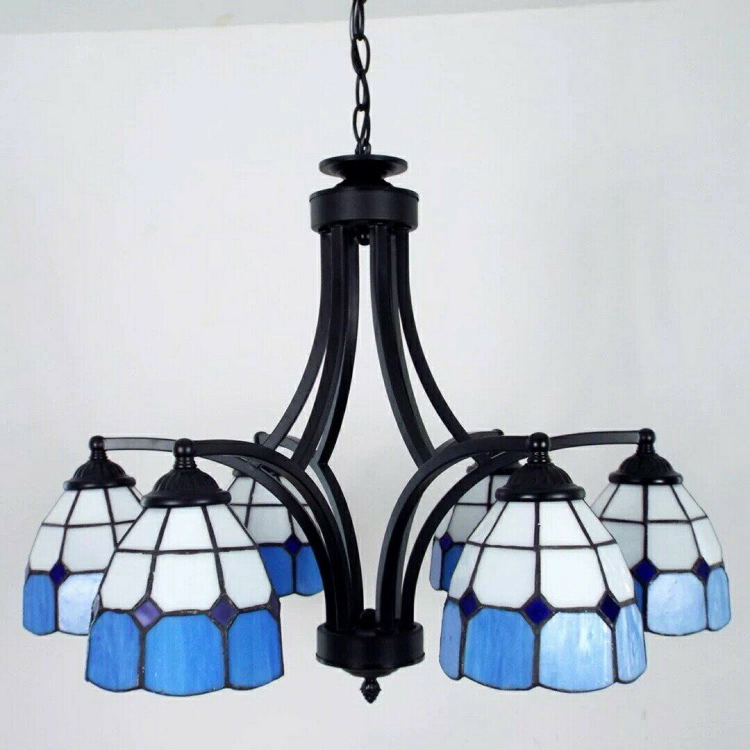 天井照明 シャンデリア ステンドグラス 欧風シャンデリア リビングルーム