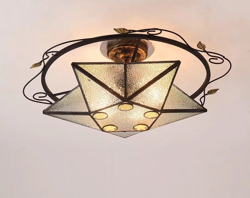 ステンドグラス．ペンダントライト豪華天井照明ステンドグラスランプ ガラス工芸品 電源直結タイプ