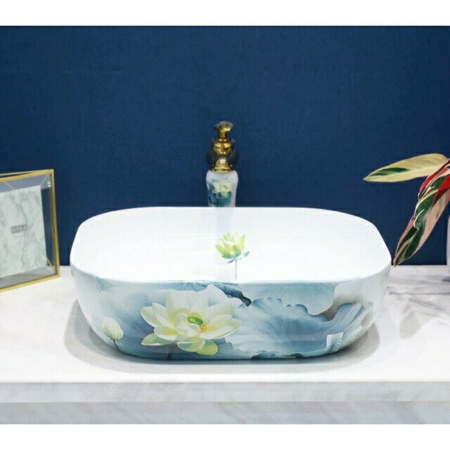 Washbasins - 高級洗面台 洗面ボウルセット 洗面ボール 陶器 手水鉢 手洗い鉢 洗面器