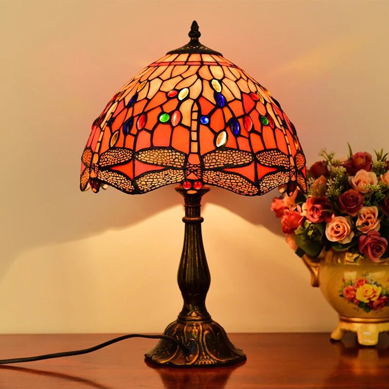 ステンドグラスランプ 卓上スタンド ．豪華テーブルランプ 卓上照明