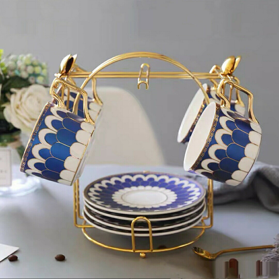 ティー・コーヒーカップセット カップ＆ソーサー4客セット ．陶磁器ティーセット