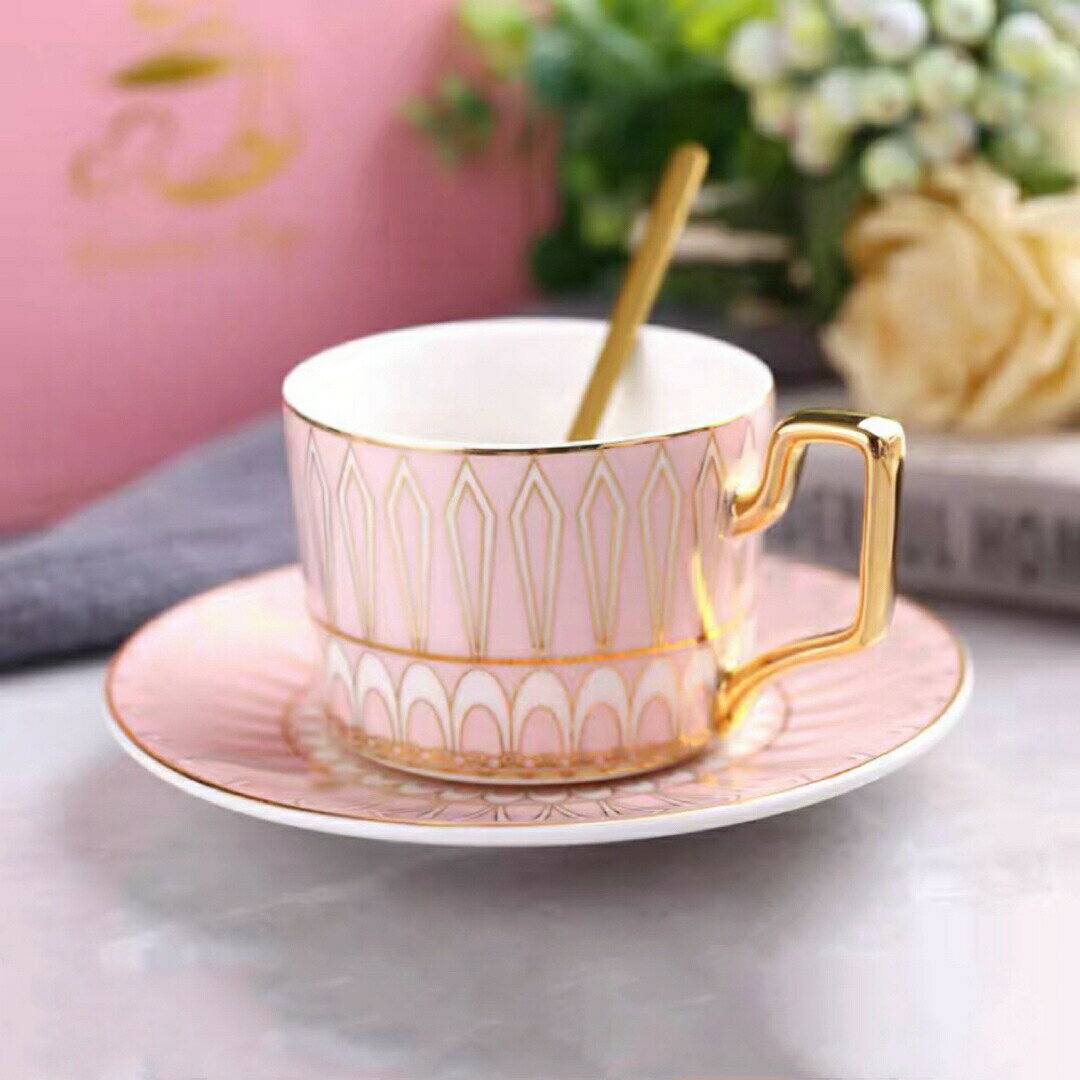 ティー・コーヒーカップセット カップ＆ソーサー2客セット ．陶磁器ティーセット