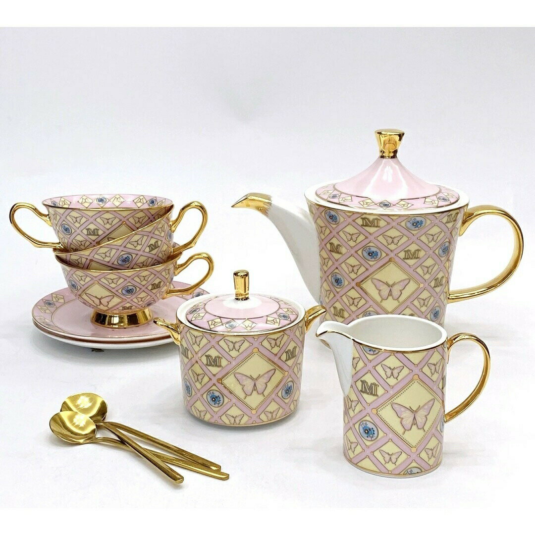 ティー・コーヒーカップセット カップ＆ソーサー6客セット 陶磁器ティーセット