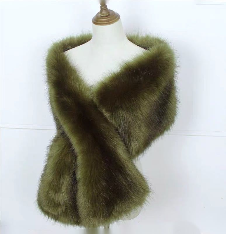 大判ショール ファーストール 毛皮風ケープ 結婚式 ボレロ ポンチョ