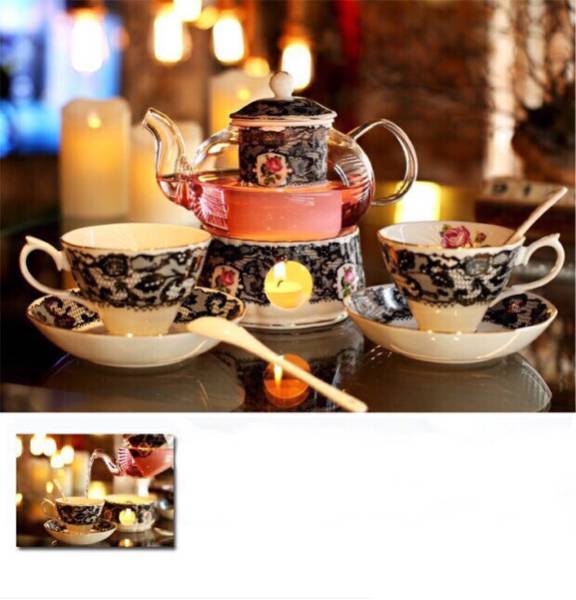 6客セット 花柄.陶磁器.ティーセット