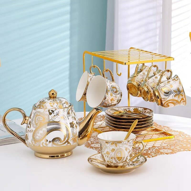 ティー・コーヒーカップセット カップ＆ソーサー6客セット ．陶磁器ティーセット