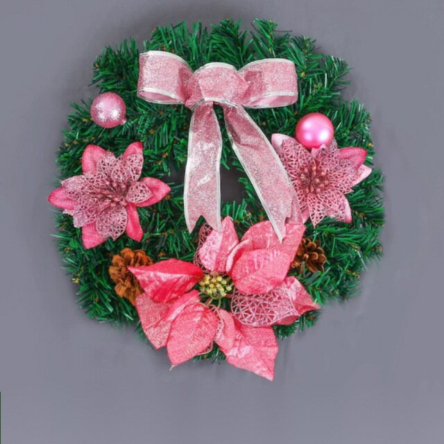 樂天商城 - クリスマスリース クリスマス花輪 ドアリース 壁飾り 人工造花 デラックスリース