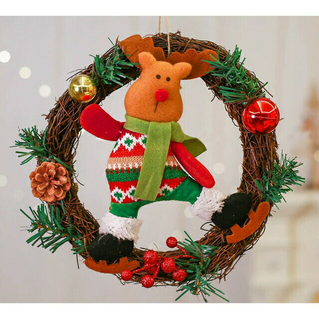 樂天商城 - クリスマスリース クリスマス花輪 ドアリース 壁飾り 人工造花 デラックスリース