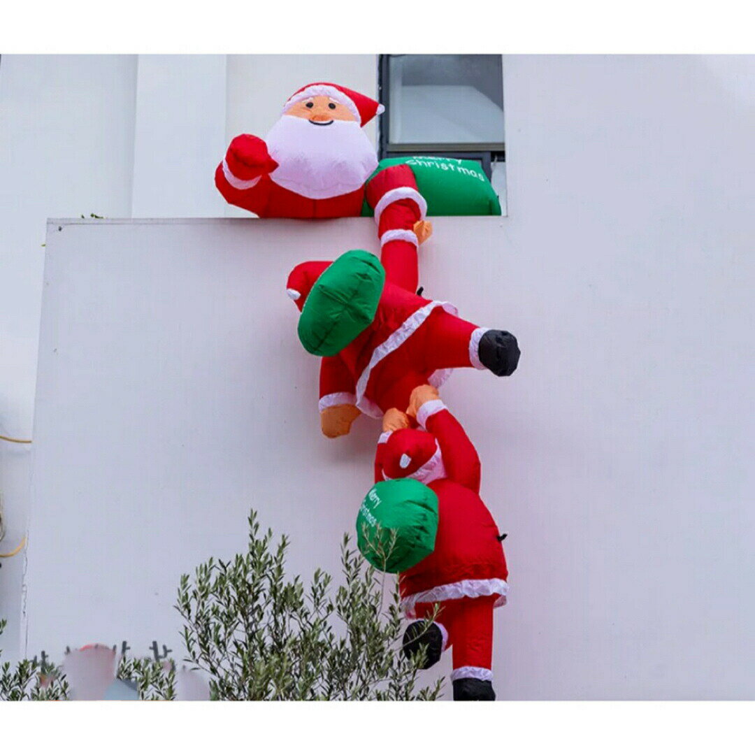 クリスマス飾りサンタさん ライトアップ インフレータブル 膨らます庭　屋外装飾